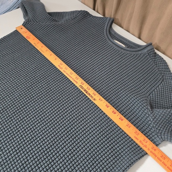 Carbon 2 Cobalt‎ Sweater Mens XL Green Waffle Knit Roll Neck Heavy Fisherman - Picture 8 of 11